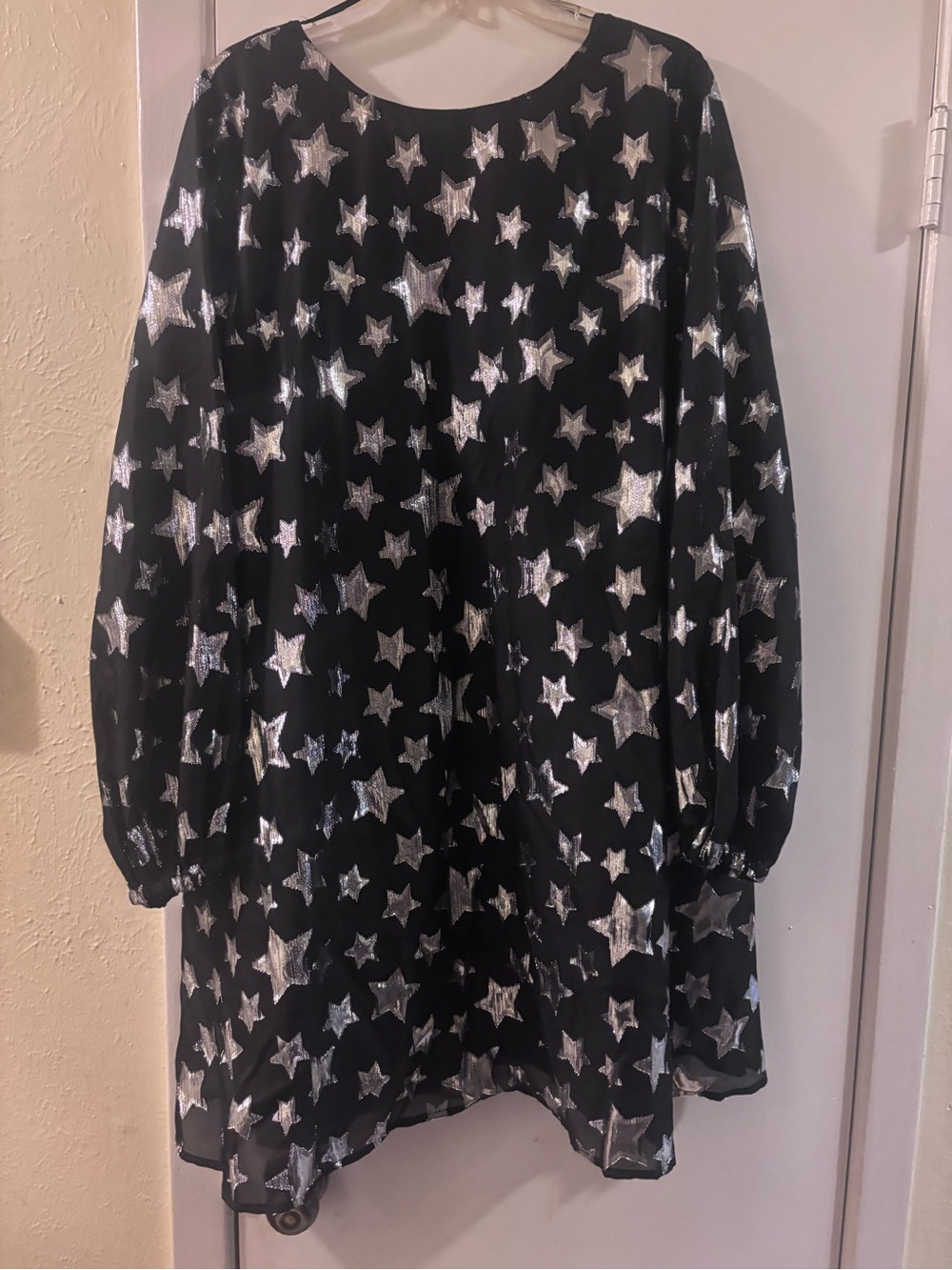 Lena Black Tunic with Silver Star Print